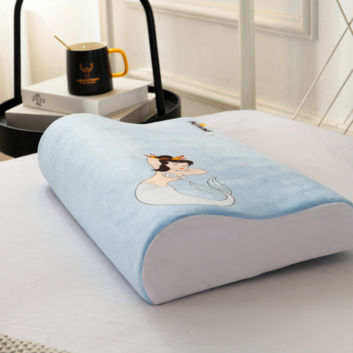 91家纺网 家纺一手货源 找家纺 小猫派 2025新款水晶绒12生肖枕套 美人鱼