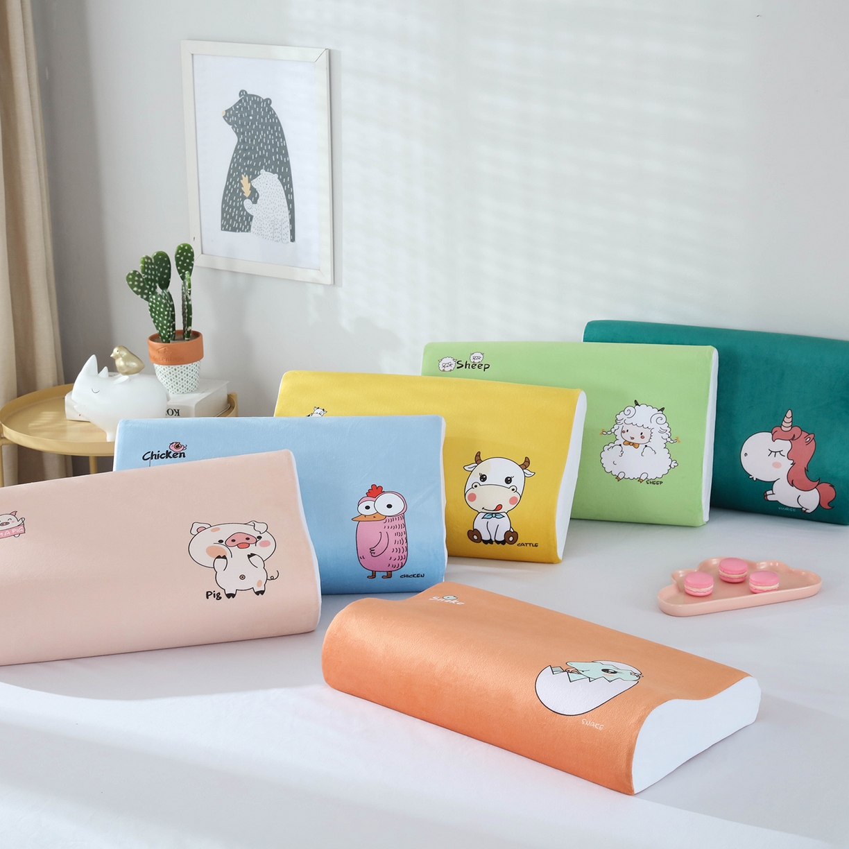 91家纺网 家纺一手货源 找家纺 小猫派 2025新款水晶绒12生肖枕套 组合图