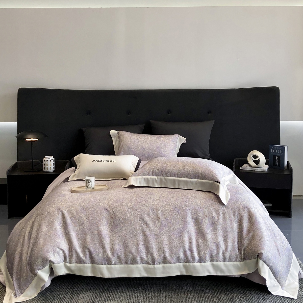 佳汐蓝家纺 2025新款奶基米磨毛四件套系列 幻夜巴比伦-杜若紫