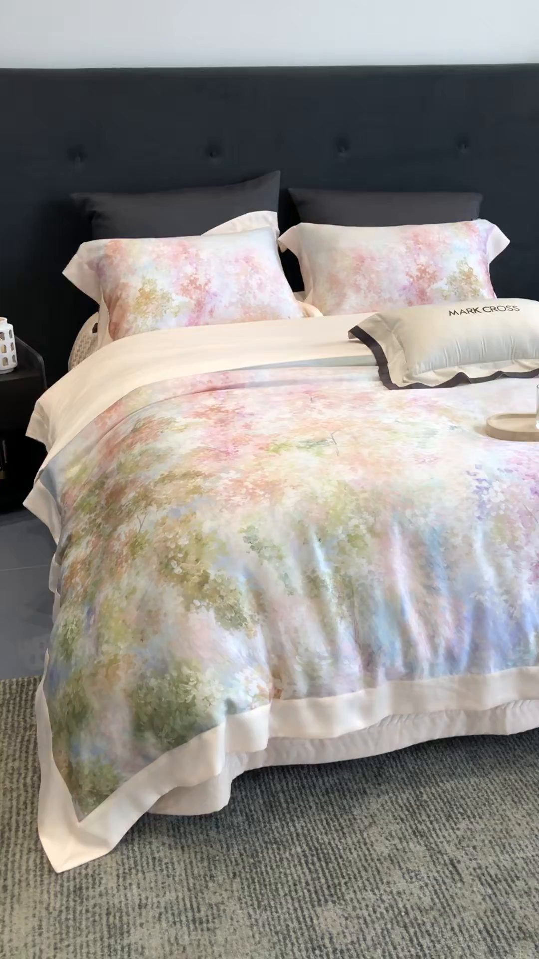 91家纺网 家纺一手货源 找家纺 佳汐蓝家纺 2025新款奶基米磨毛四件套系列 初恋-樱落粉