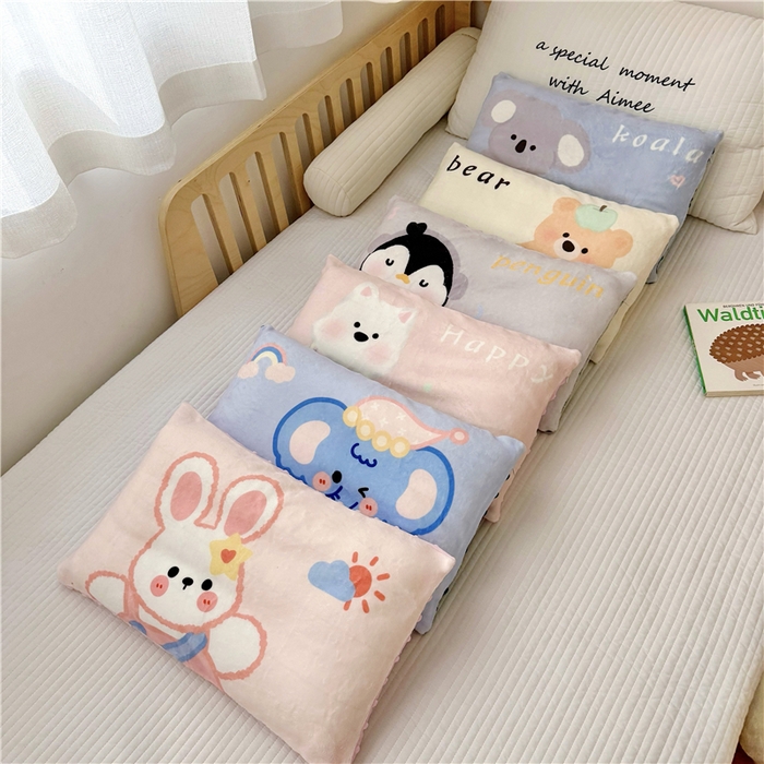 91家纺网 家纺一手货源 找家纺 （总）萌宝家纺 2025新款儿童牛奶绒豆豆单品枕套