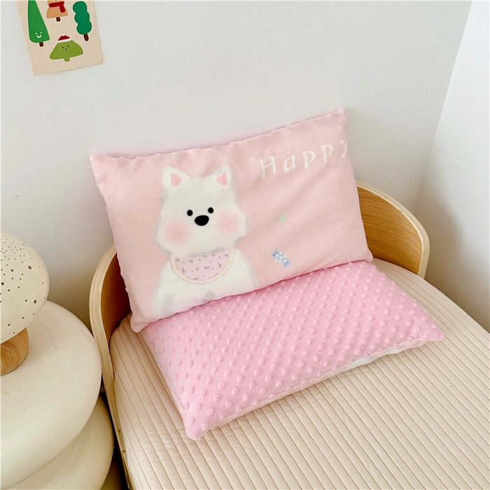 91家纺网 家纺一手货源 找家纺 （总）萌宝家纺 2025新款儿童牛奶绒豆豆单品枕套