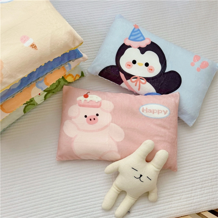 91家纺网 家纺一手货源 找家纺 （总）萌宝家纺 2025新款儿童牛奶绒豆豆单品枕套