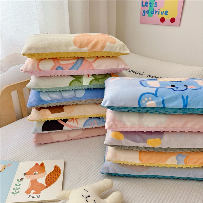 91家纺网 家纺一手货源 找家纺 （总）萌宝家纺 2025新款儿童牛奶绒豆豆单品枕套