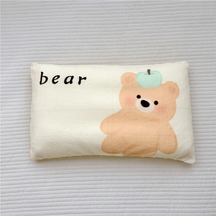 91家纺网 家纺一手货源 找家纺 萌宝家纺 2025新款儿童牛奶绒豆豆单品枕套 小熊