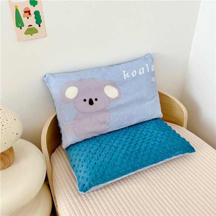 萌宝家纺 2025新款儿童牛奶绒豆豆单品枕套 考拉