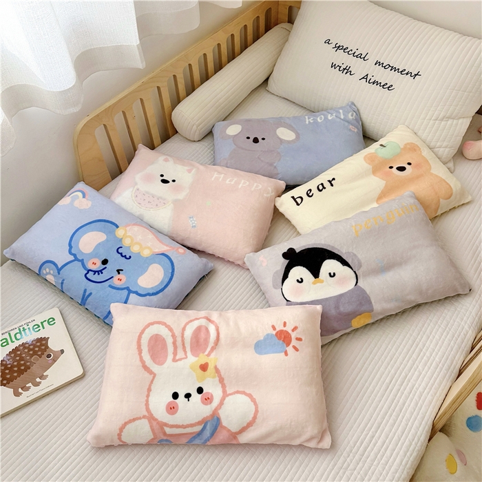 91家纺网 家纺一手货源 找家纺 萌宝家纺 2025新款儿童牛奶绒豆豆单品枕套 组合图仅供参考不可下单