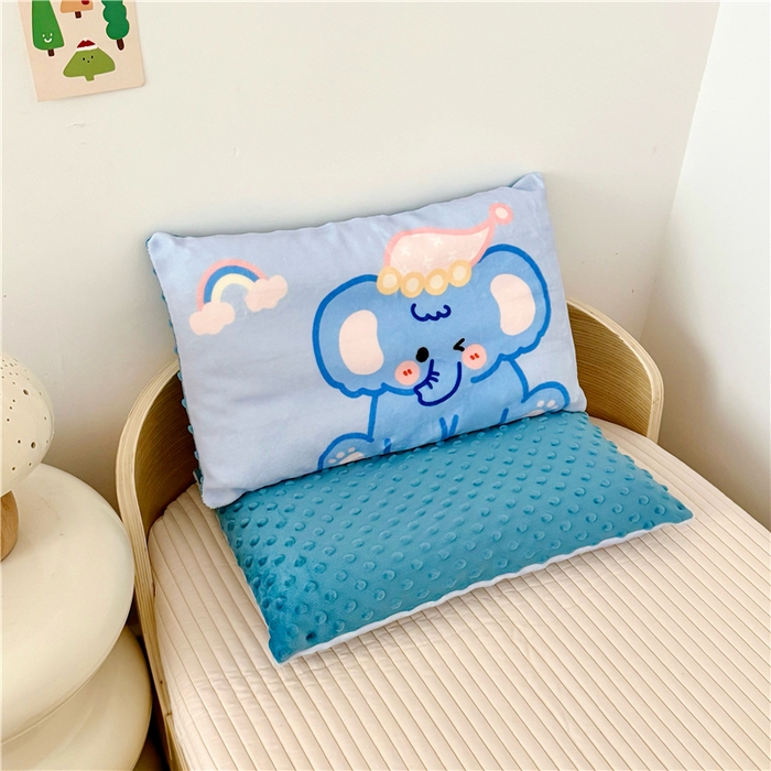 萌宝家纺 2025新款儿童牛奶绒豆豆单品枕套 小象