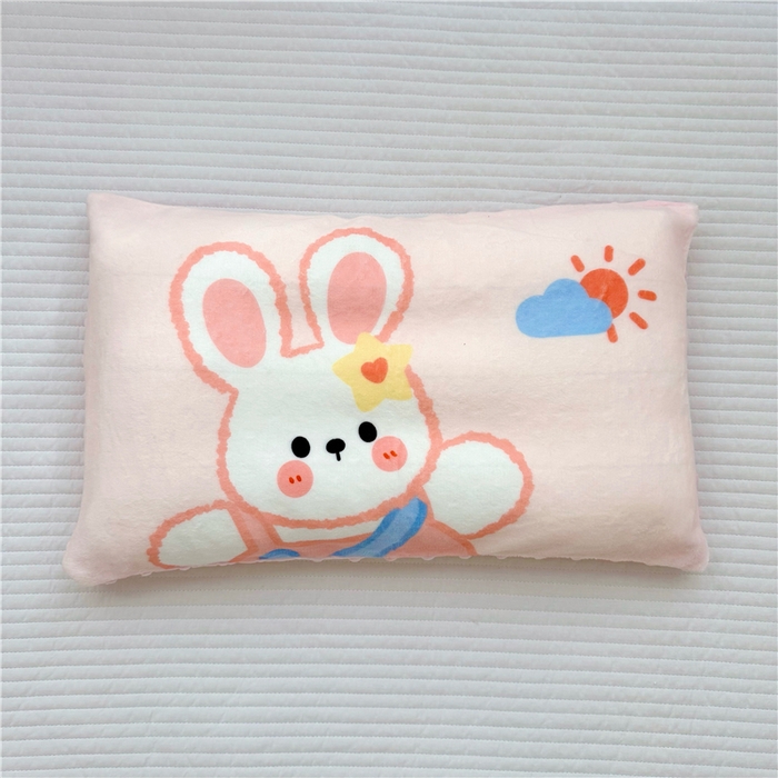 91家纺网 家纺一手货源 找家纺 萌宝家纺 2025新款儿童牛奶绒豆豆单品枕套 小兔子