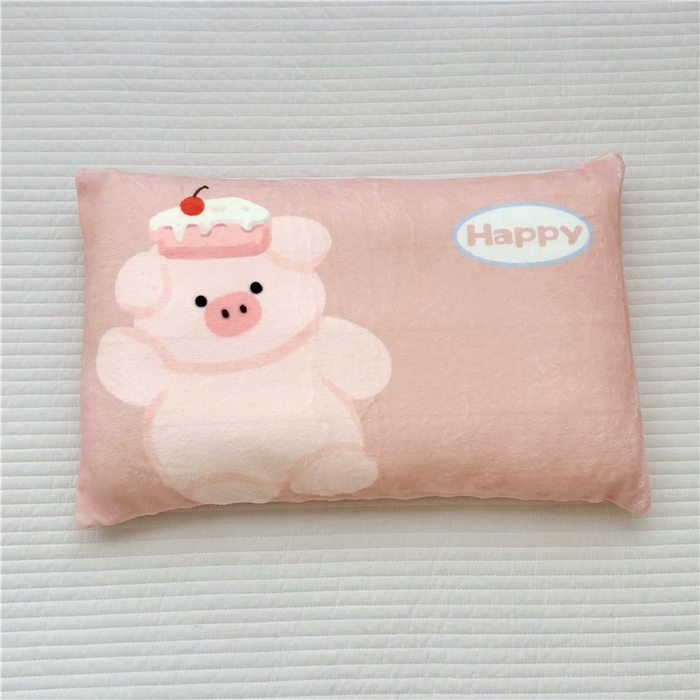 91家纺网 家纺一手货源 找家纺 萌宝家纺 2025新款儿童牛奶绒豆豆单品枕套 小猪
