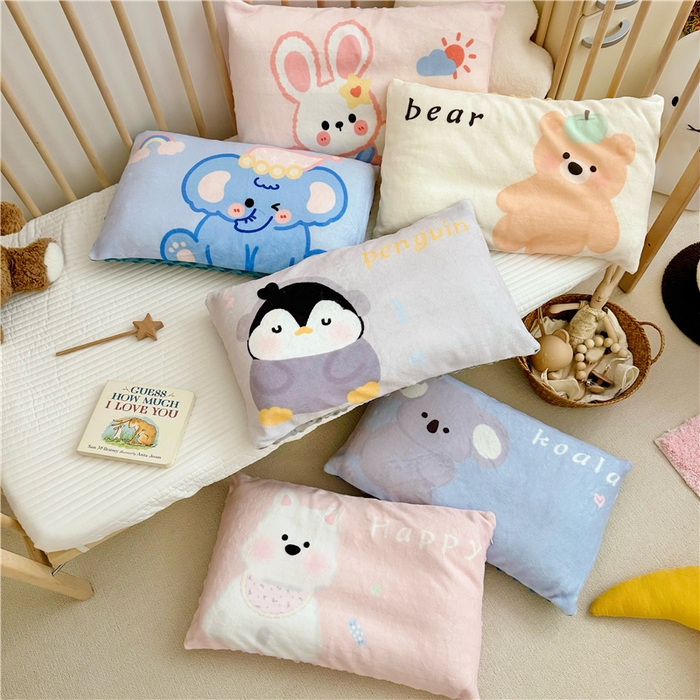 91家纺网 家纺一手货源 找家纺 萌宝家纺 2025新款儿童牛奶绒豆豆单品枕套 组合图仅供参考不可下单