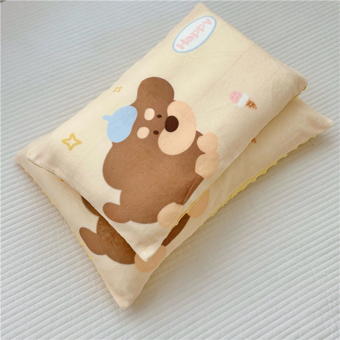 91家纺网 家纺一手货源 找家纺 萌宝家纺 2025新款儿童牛奶绒豆豆单品枕套 小狗