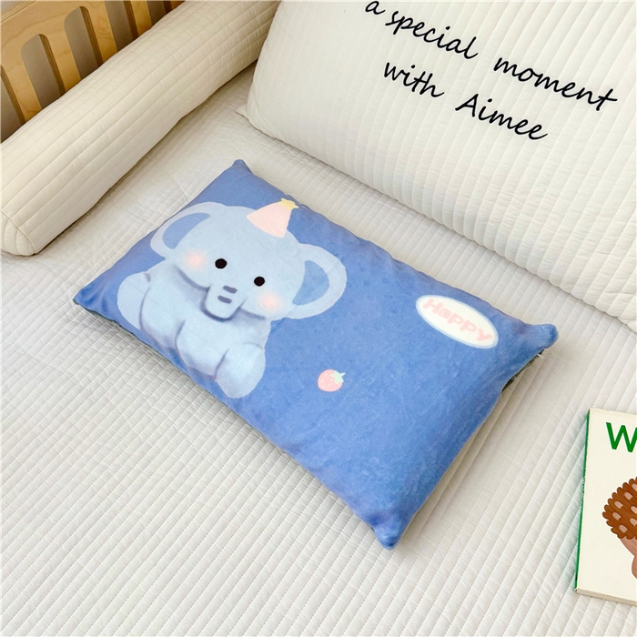 91家纺网 家纺一手货源 找家纺 萌宝家纺 2025新款儿童牛奶绒豆豆单品枕套 大象