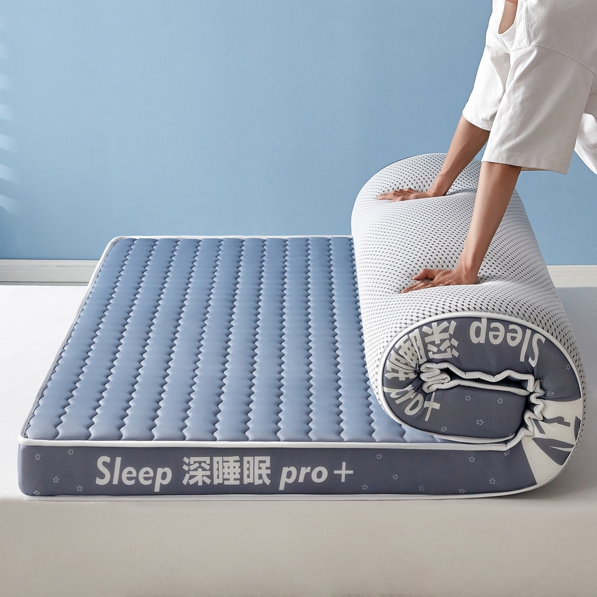 91家纺网 家纺一手货源 找家纺 （总）鑫梦莱 2025新款深睡眠波浪系列乳胶海绵床垫立体款（成人图）