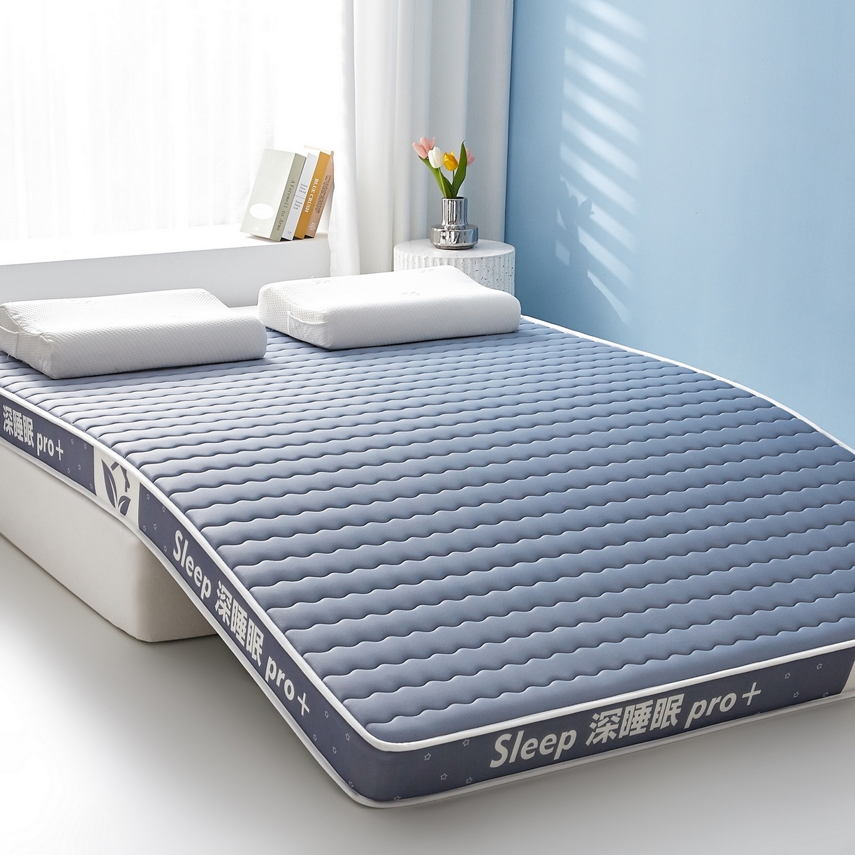 91家纺网 家纺一手货源 找家纺 （总）鑫梦莱 2025新款深睡眠波浪系列乳胶海绵床垫立体款（成人图）