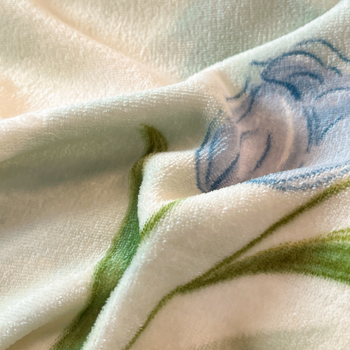 91家纺网 家纺一手货源 找家纺 诺梵2025新款牛8斤奶绒印花包边四件套 馥郁花开-绿