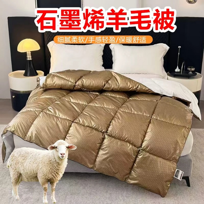 91家纺网 家纺一手货源 找家纺 （总）船王家纺 2025新款石墨烯羊毛黑金被