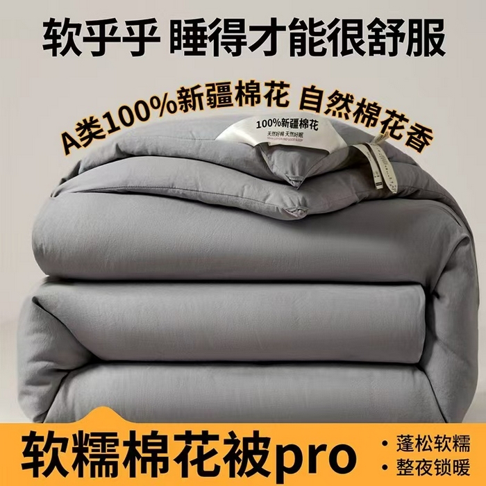 样样红被业 2025新款A类50%棉花被夏被春秋被冬被四季被子被芯 灰色