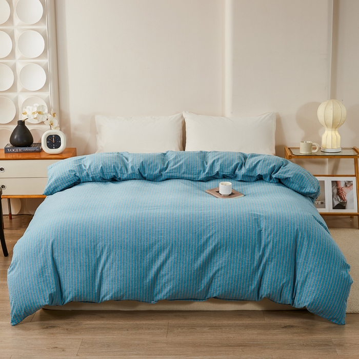 91家纺网 家纺一手货源 找家纺 （总）润肤居 2025新款色织水洗棉系列被套单件被套单品单被套