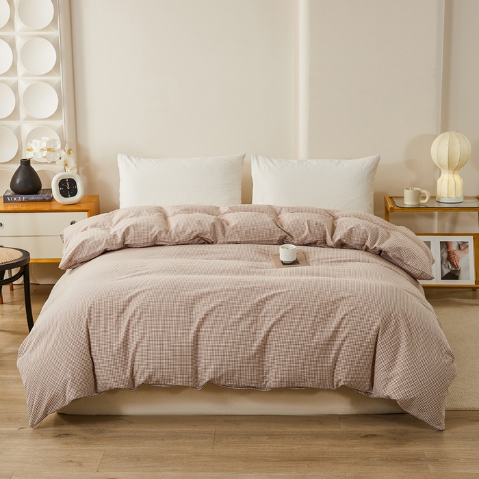 润肤居 2025新款色织水洗棉系列被套单件被套单品单被套 巴厘岛-米