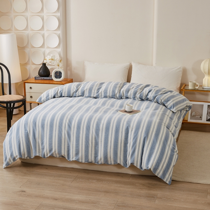 91家纺网 家纺一手货源 找家纺 润肤居 2025新款色织水洗棉系列被套单件被套单品单被套 拉斐尔-兰