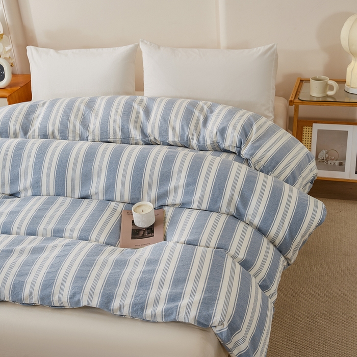 91家纺网 家纺一手货源 找家纺 润肤居 2025新款色织水洗棉系列被套单件被套单品单被套 拉斐尔-兰