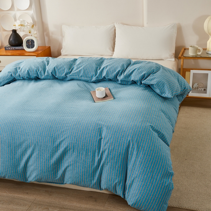 91家纺网 家纺一手货源 找家纺 润肤居 2025新款色织水洗棉系列被套单件被套单品单被套 维克多兰