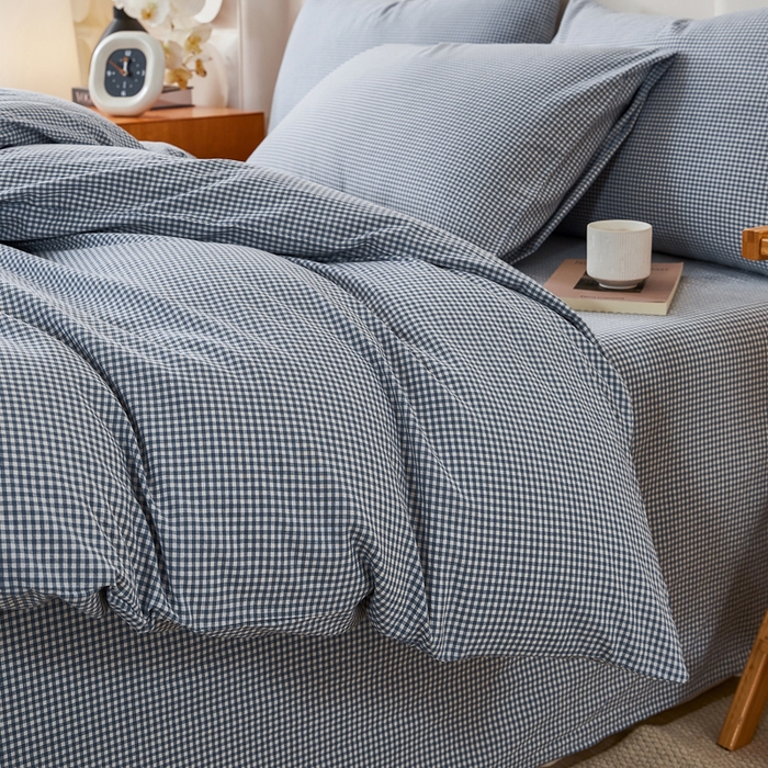 91家纺网 家纺一手货源 找家纺 （总）九沐良品 2025新款全棉色织水洗棉四件套