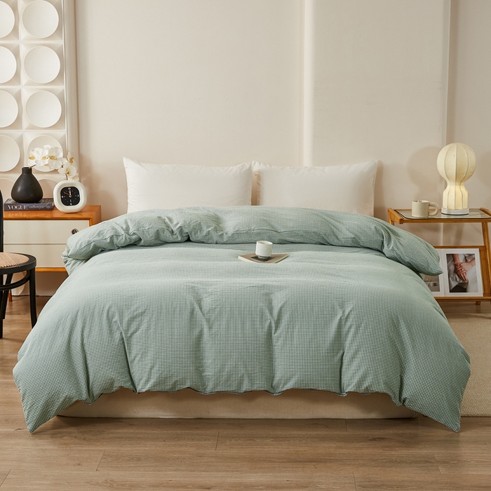 91家纺网 家纺一手货源 找家纺 （总）九沐良品 2025新款全棉色织水洗棉四件套