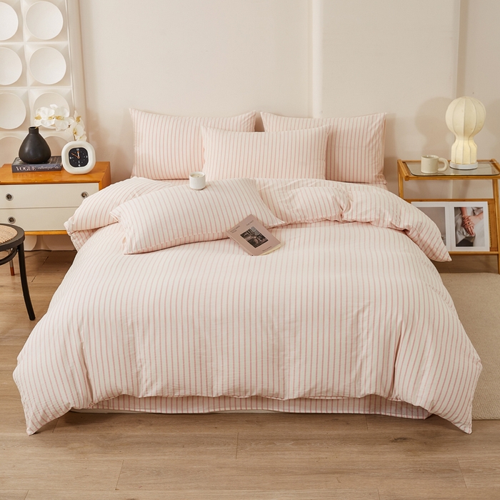 91家纺网 家纺一手货源 找家纺 （总）九沐良品 2025新款全棉色织水洗棉四件套