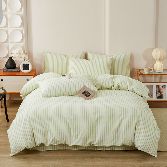 91家纺网 家纺一手货源 找家纺 （总）九沐良品 2025新款全棉色织水洗棉四件套