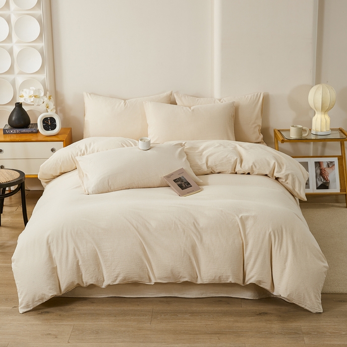 91家纺网 家纺一手货源 找家纺 （总）九沐良品 2025新款全棉色织水洗棉四件套