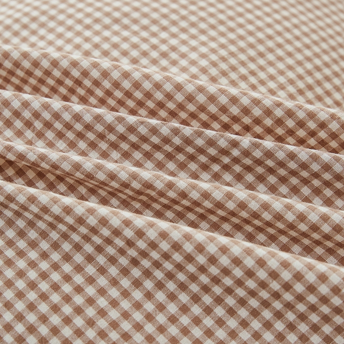 91家纺网 家纺一手货源 找家纺 九沐良品 2025新款全棉色织水洗棉四件套 巴厘岛-米