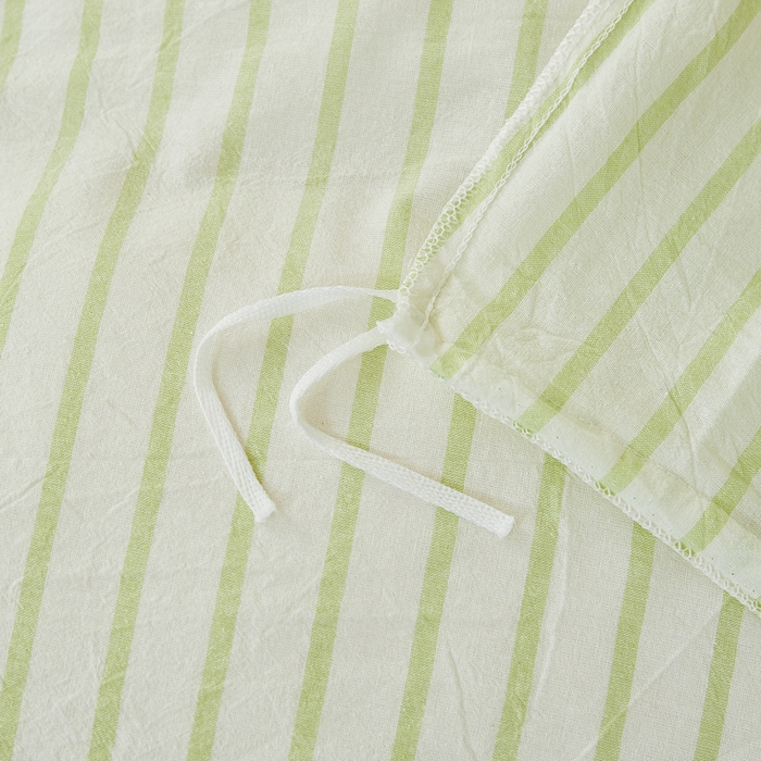 91家纺网 家纺一手货源 找家纺 九沐良品 2025新款全棉色织水洗棉四件套 青春-绿