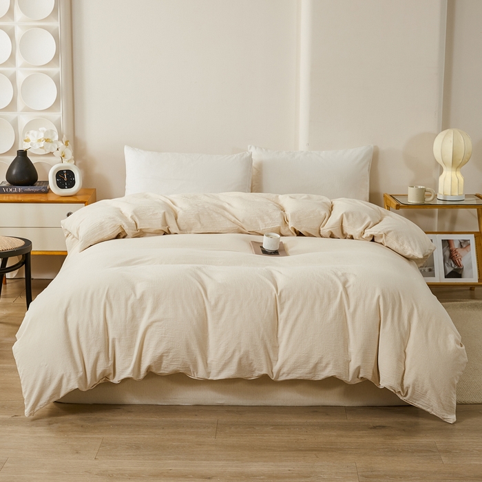 91家纺网 家纺一手货源 找家纺 （总）润肤居 2025新款全棉色织水洗棉系列四件套