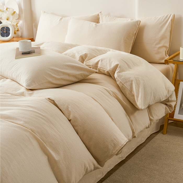 91家纺网 家纺一手货源 找家纺 （总）润肤居 2025新款全棉色织水洗棉系列四件套