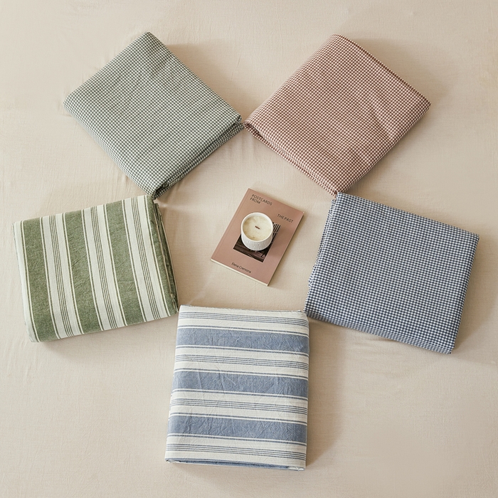 91家纺网 家纺一手货源 找家纺 九沐良品 2025新款全棉色织水洗棉四件套 组合