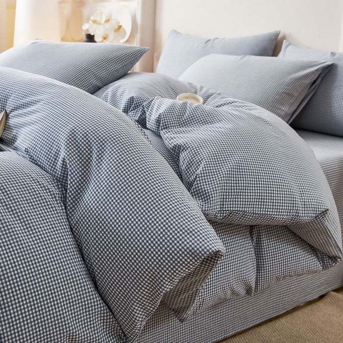 91家纺网 家纺一手货源 找家纺 （总）润肤居 2025新款全棉色织水洗棉系列四件套