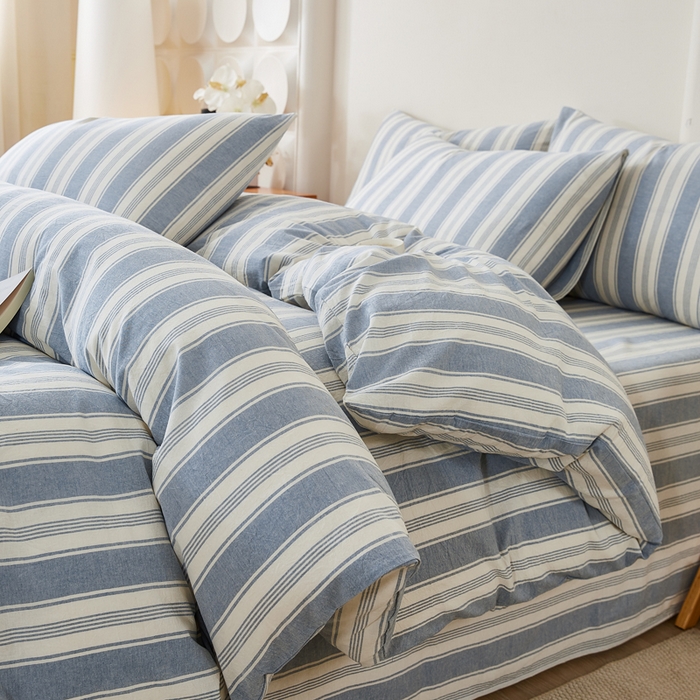 91家纺网 家纺一手货源 找家纺 （总）润肤居 2025新款全棉色织水洗棉系列四件套