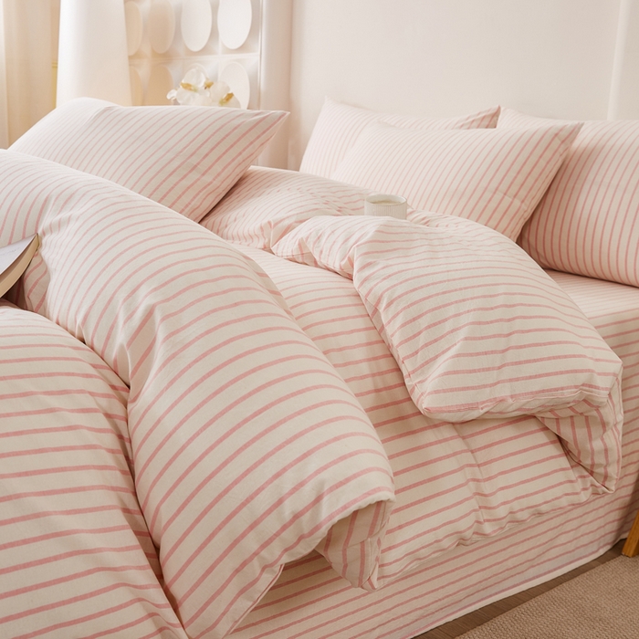 91家纺网 家纺一手货源 找家纺 （总）润肤居 2025新款全棉色织水洗棉系列四件套