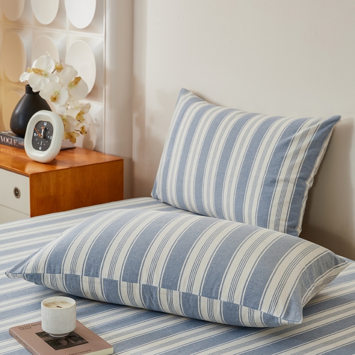 91家纺网 家纺一手货源 找家纺 润肤居 2025新款全棉色织水洗棉系列四件套 拉斐尔-兰