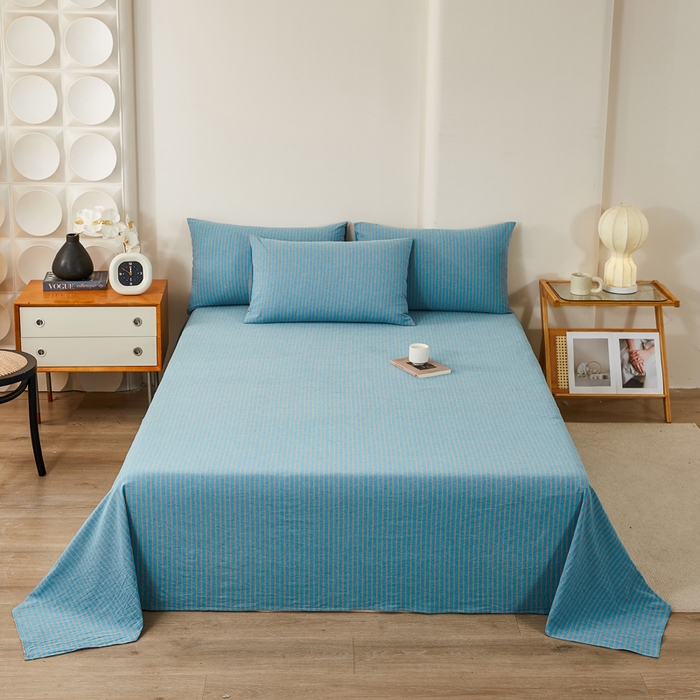 91家纺网 家纺一手货源 找家纺 润肤居 2025新款全棉色织水洗棉系列四件套 维克多兰