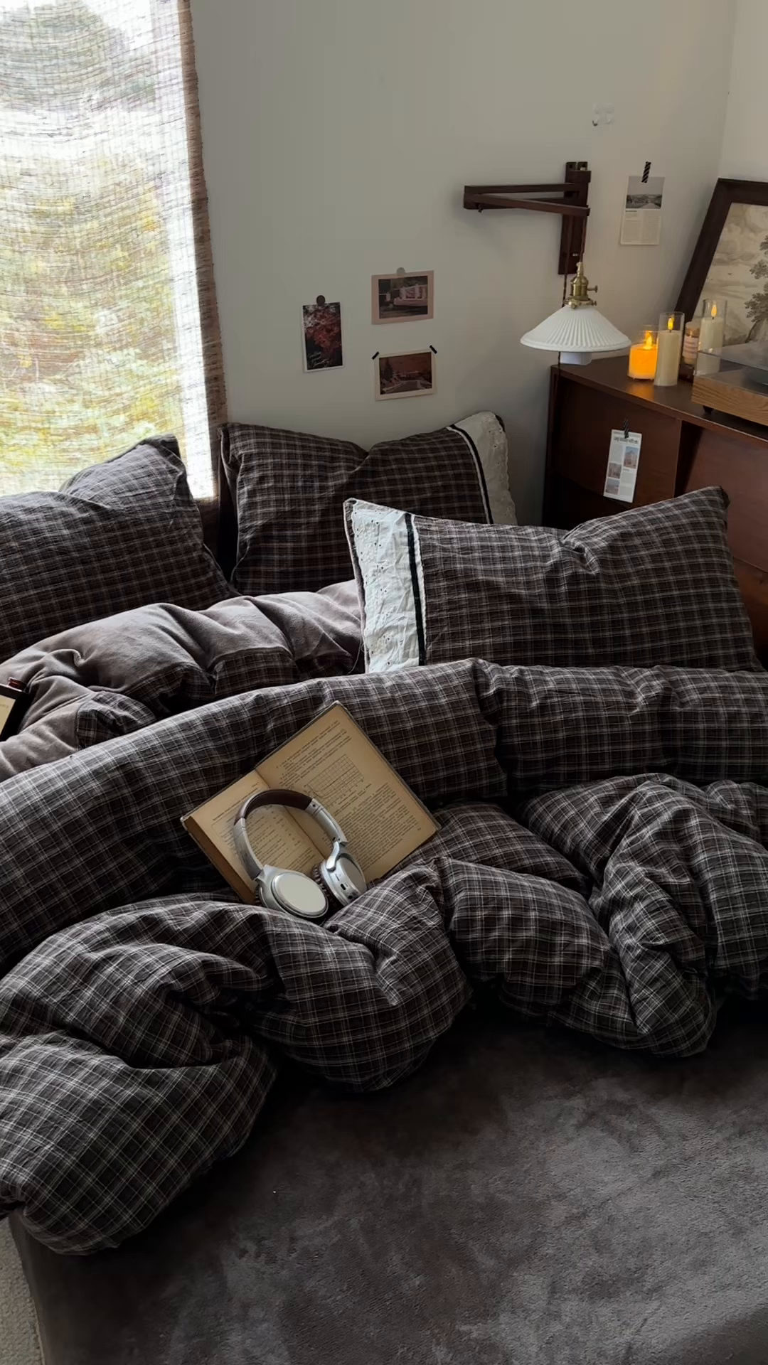 91家纺网 家纺一手货源 找家纺 花漾家居 2025新款无印风格条全棉纯棉色织水洗棉拼牛奶绒套件学生宿舍被套三件套四件套 北辰灰