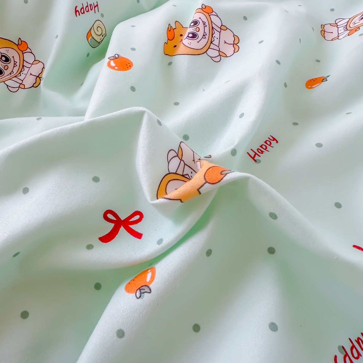 91家纺网 家纺一手货源 找家纺 简冠家纺 2025新款印花植物羊绒磨毛四件套 调皮萌宠