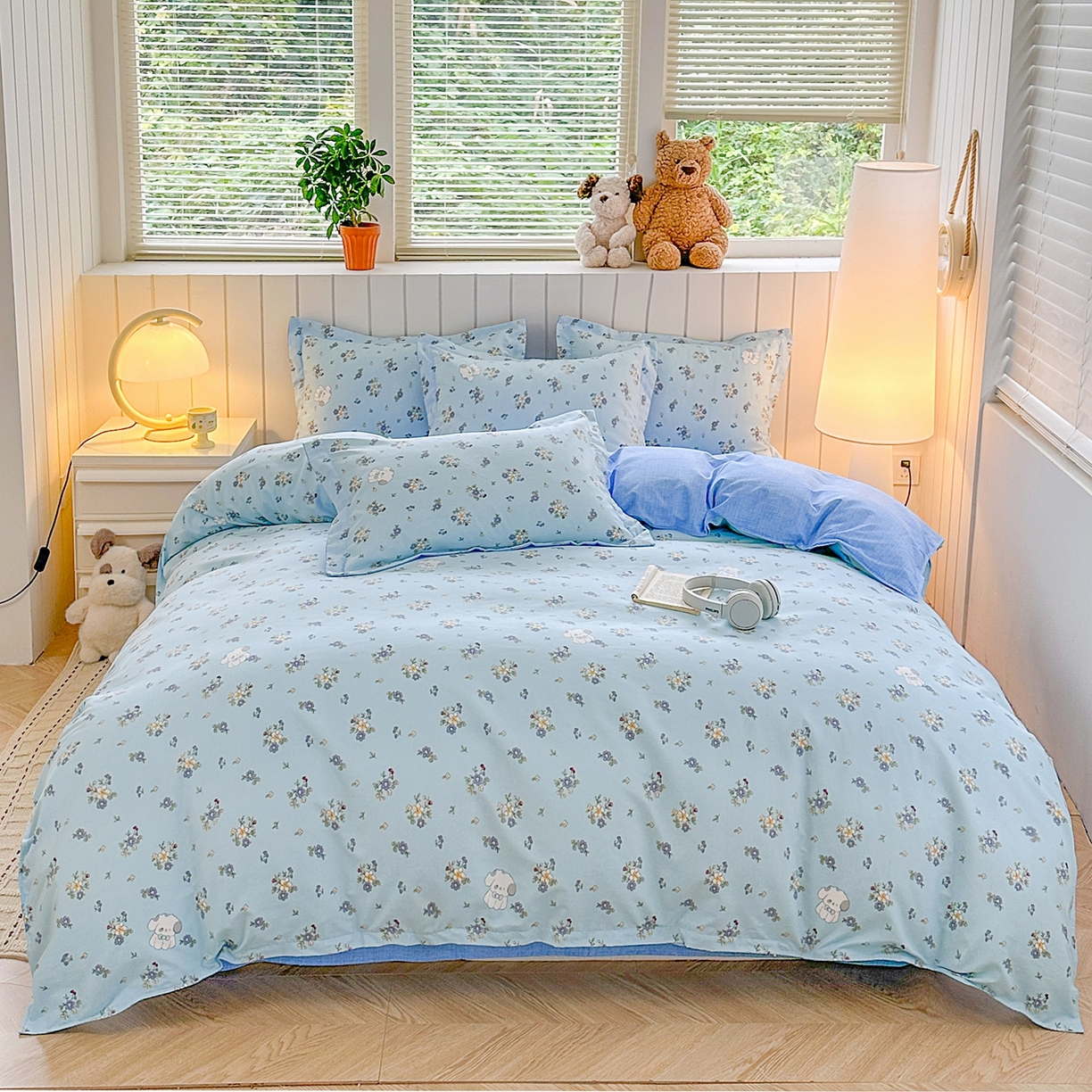 91家纺网 家纺一手货源 找家纺 简冠家纺 2025新款印花植物羊绒磨毛四件套 嘟嘟宝贝