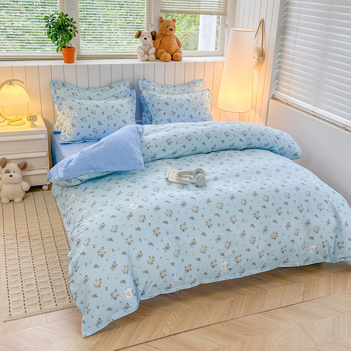 91家纺网 家纺一手货源 找家纺 简冠家纺 2025新款印花植物羊绒磨毛四件套 嘟嘟宝贝