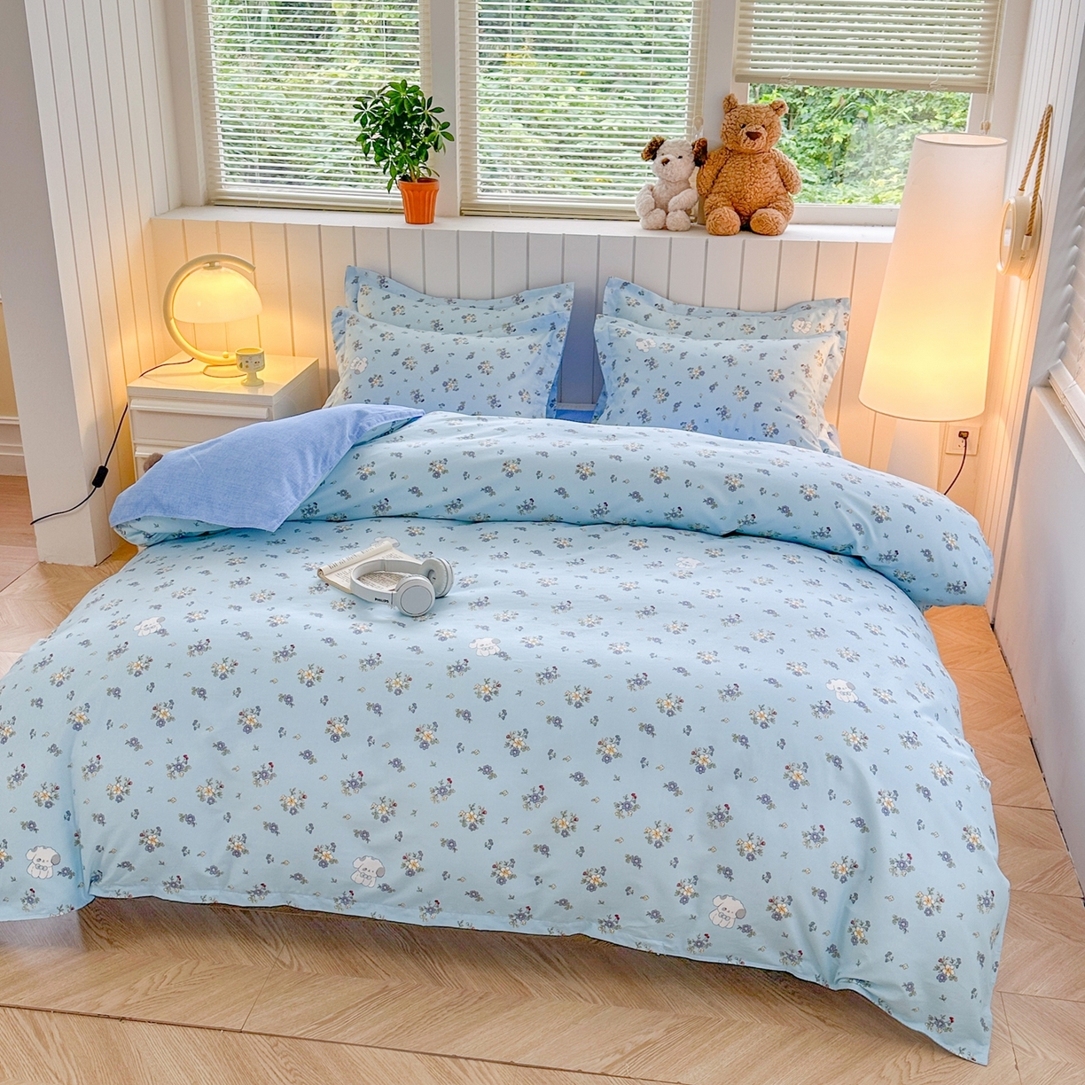 91家纺网 家纺一手货源 找家纺 简冠家纺 2025新款印花植物羊绒磨毛四件套 嘟嘟宝贝