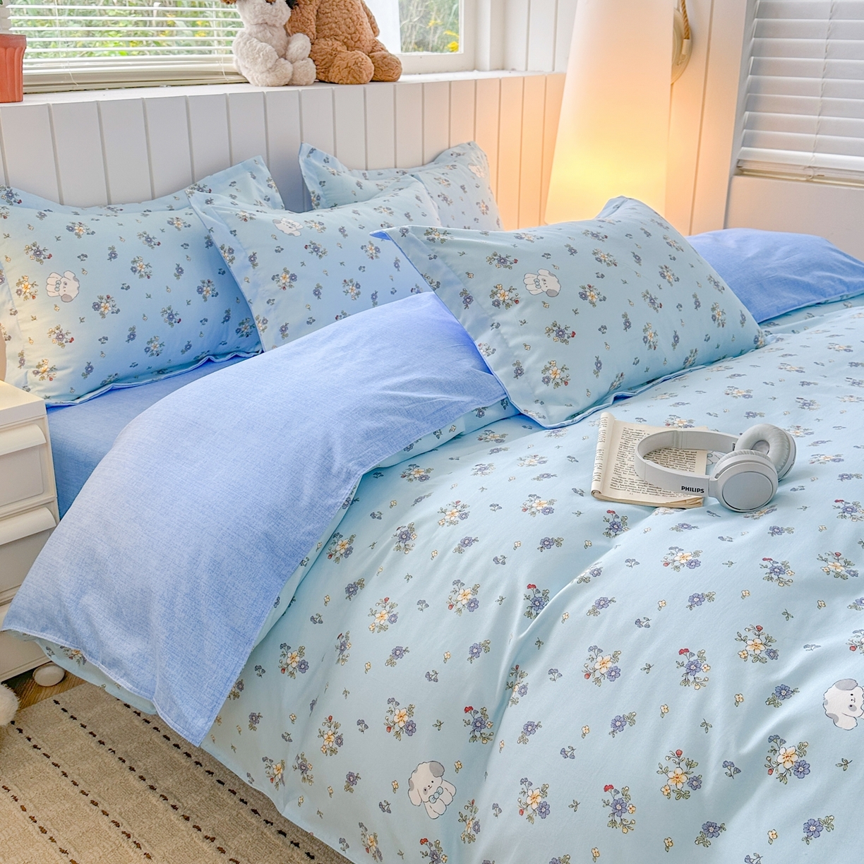 91家纺网 家纺一手货源 找家纺 简冠家纺 2025新款印花植物羊绒磨毛四件套 嘟嘟宝贝