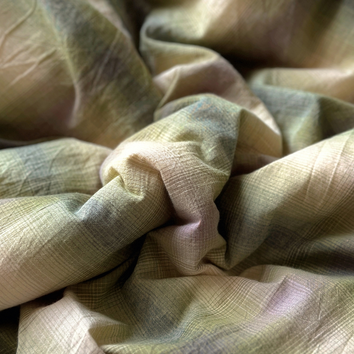 91家纺网 家纺一手货源 找家纺 花漾家居 2025新款无印风格条全棉纯棉色织水洗棉拼牛奶绒套件学生宿舍被套三件套四件套 莫奈绿