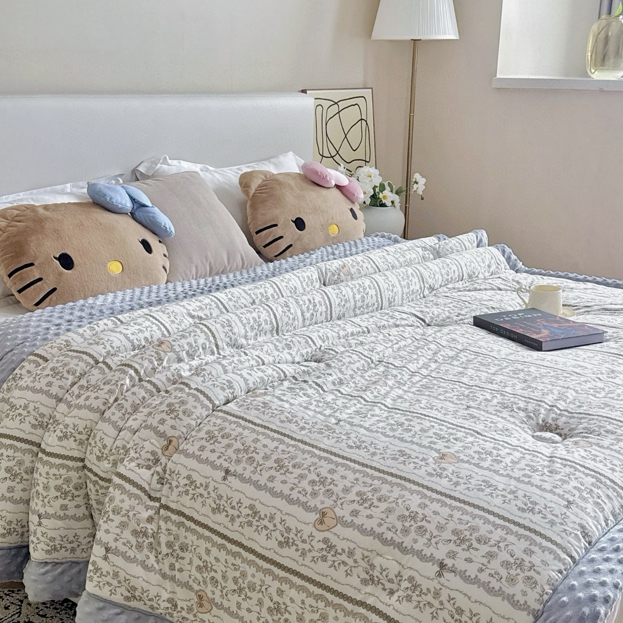 91家纺网 家纺一手货源 找家纺 兜米家居 2025新品秋冬母婴针织豆豆绒被纯手工包边卡通立体豆豆绒保暖被子被芯 幻境